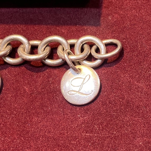 Authentic 925 Tiffany & Co. return to Tiffany charm bracelet 5 charms K P A L - Picture 5 of 12